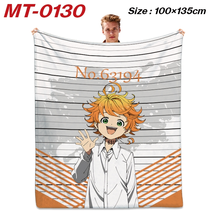 The Promised Neverla Anime Flannel Blanket Air Conditioning Quilt Double Sided Printing 100x135cm MT-0130