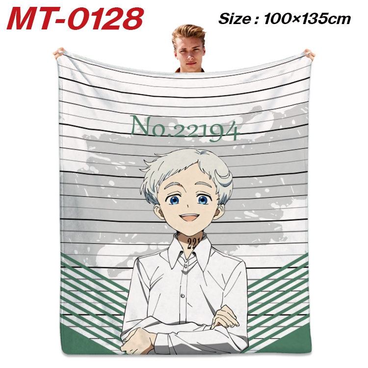 The Promised Neverla Anime Flannel Blanket Air Conditioning Quilt Double Sided Printing 100x135cm MT-0128