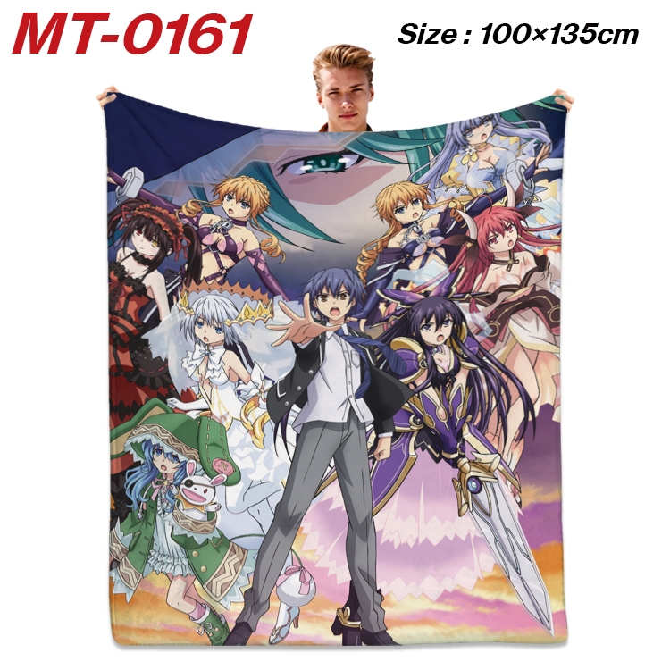 Date-A-Live Anime Flannel Blanket Air Conditioning Quilt Double Sided Printing 100x135cm   MT-0161