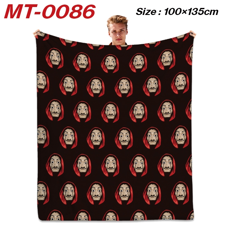 Money Heist  Anime Flannel Blanket Air Conditioning Quilt Double Sided Printing 100x135cm MT-0086