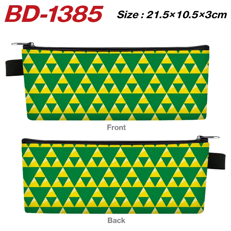 The Legend of Zelda Anime Peripheral PU Leather Zipper Pencil Case Stationery Box 21.5X10.5X3CM BD-1385