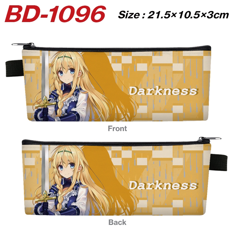 Blessings for a better world Anime Peripheral PU Leather Zipper Pencil Case Stationery Box 21.5X10.5X3CM BD-1096
