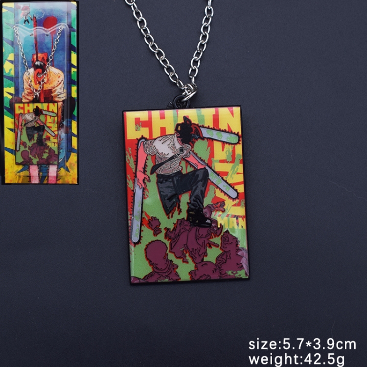 chainsaw man Anime Cartoon Metal Necklace Pendant Ornament