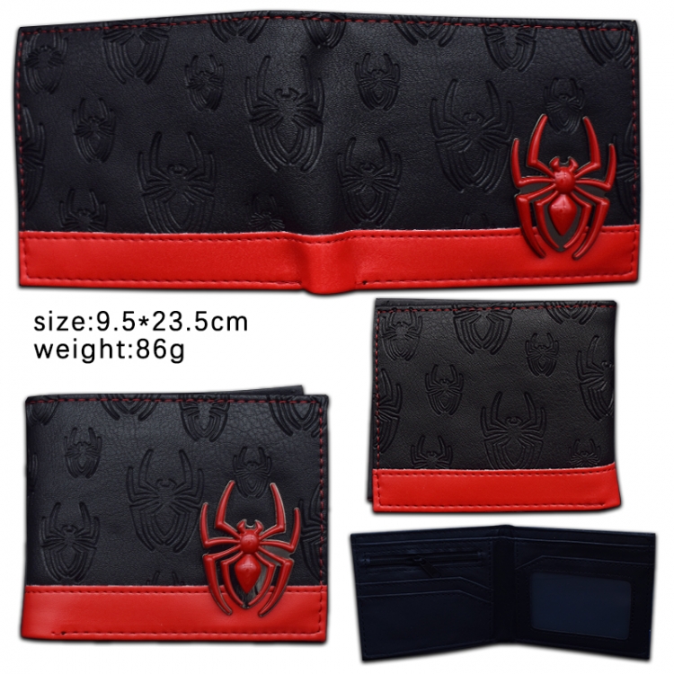 Spiderman Hardware PU short two-fold wallet 9.5X23.5CM