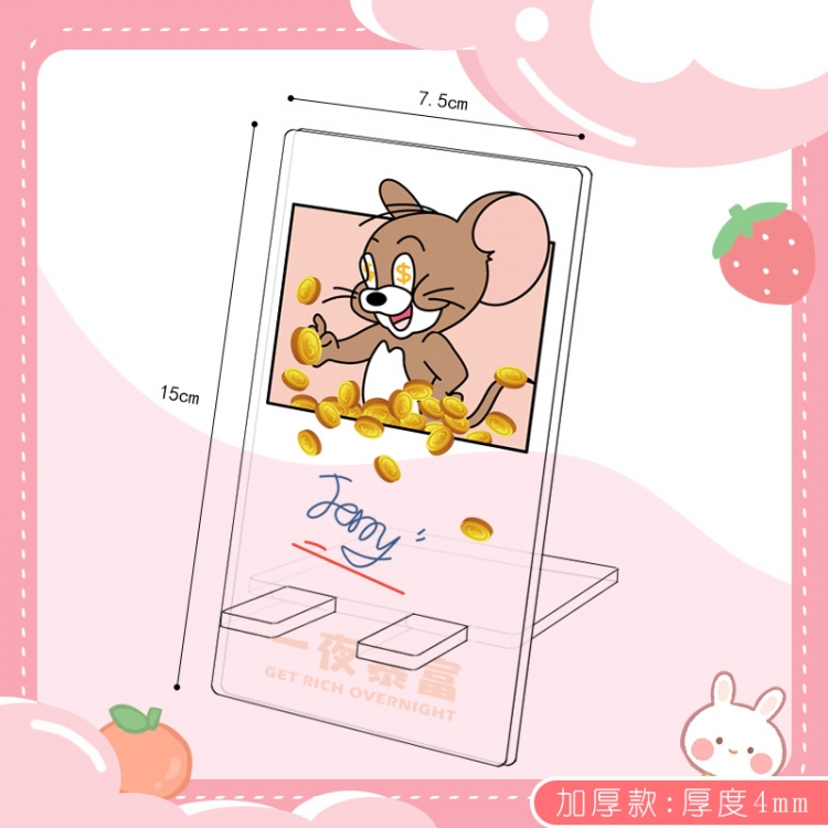 Tom and Jerry Cartoon Double Sided Acrylic Thickened Mobile Phone Holder 15X7.5CM price for  5 pcs