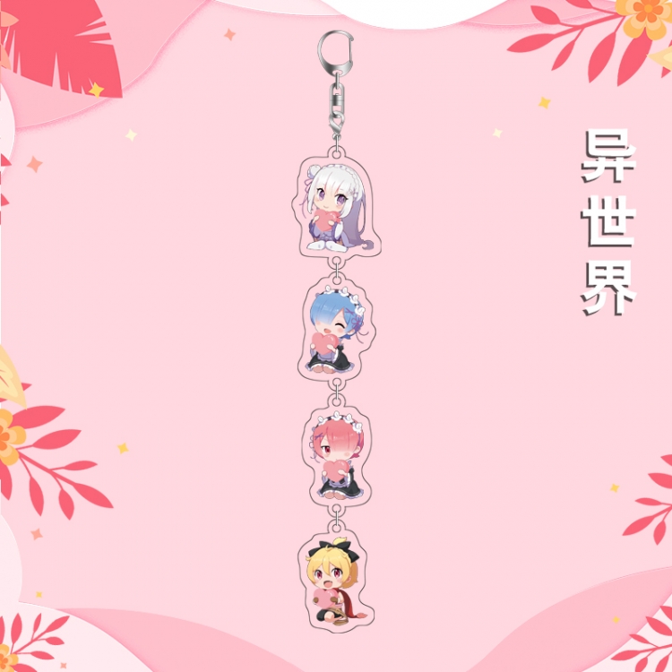 Re:Zero kara Hajimeru Isekai Seikatsu Anime Peripheral Pendant Acrylic Keychain Ornament 16cm price for 5 pcs