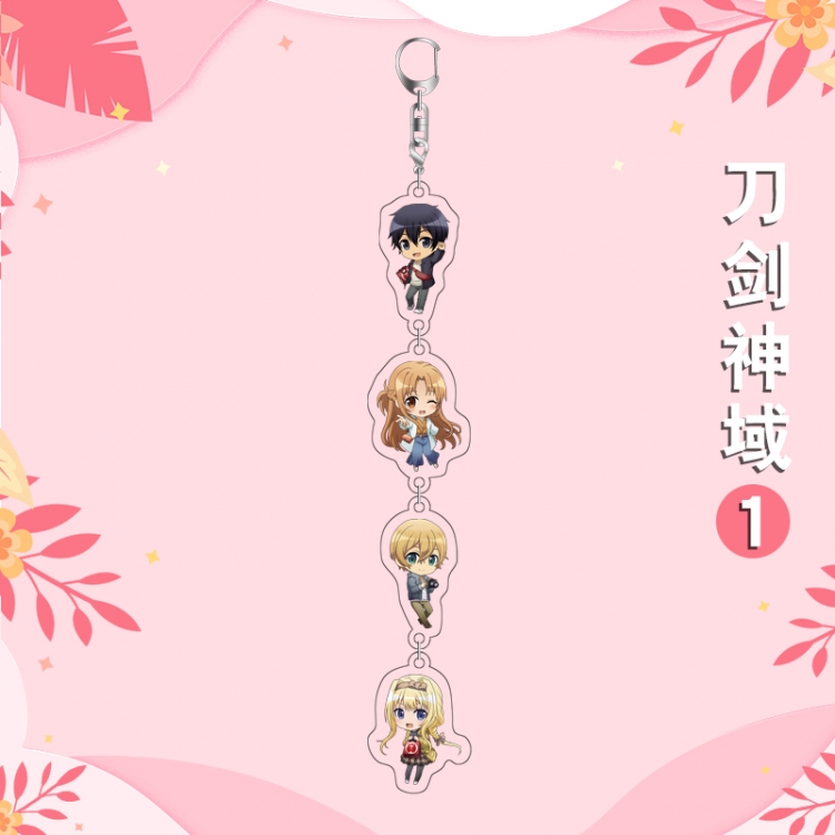 Sword Art Online Anime Peripheral Pendant Acrylic Keychain Ornament 16cm price for 5 pcs