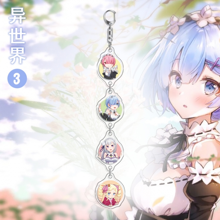 Re:Zero kara Hajimeru Isekai Seikatsu Anime Peripheral Pendant Acrylic Keychain Ornament 16cm price for 5 pcs