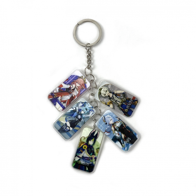Genshin Impact 5 Pendants Anime Peripheral Acrylic Keychain Pendant  price for 5 pcs