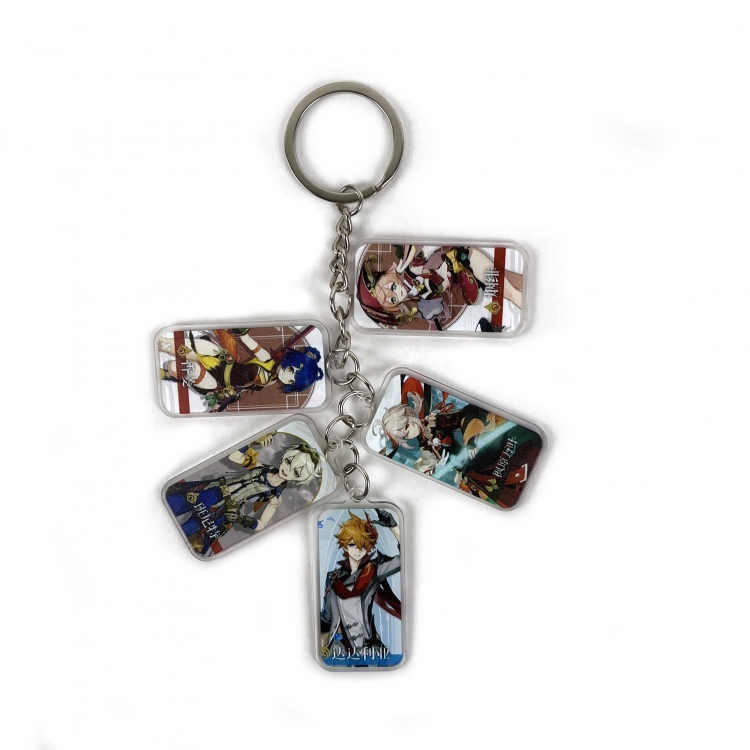Genshin Impact 5 Pendants Anime Peripheral Acrylic Keychain Pendant  price for 5 pcs