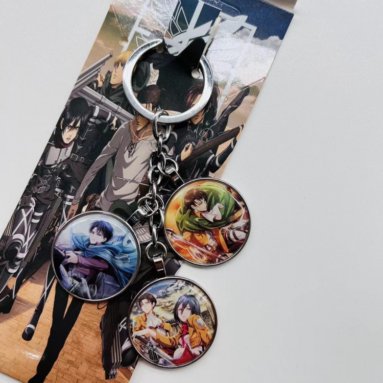 Shingeki no Kyojin Anime Cartoon 3 Pendant metal Keychain Bag Pendant