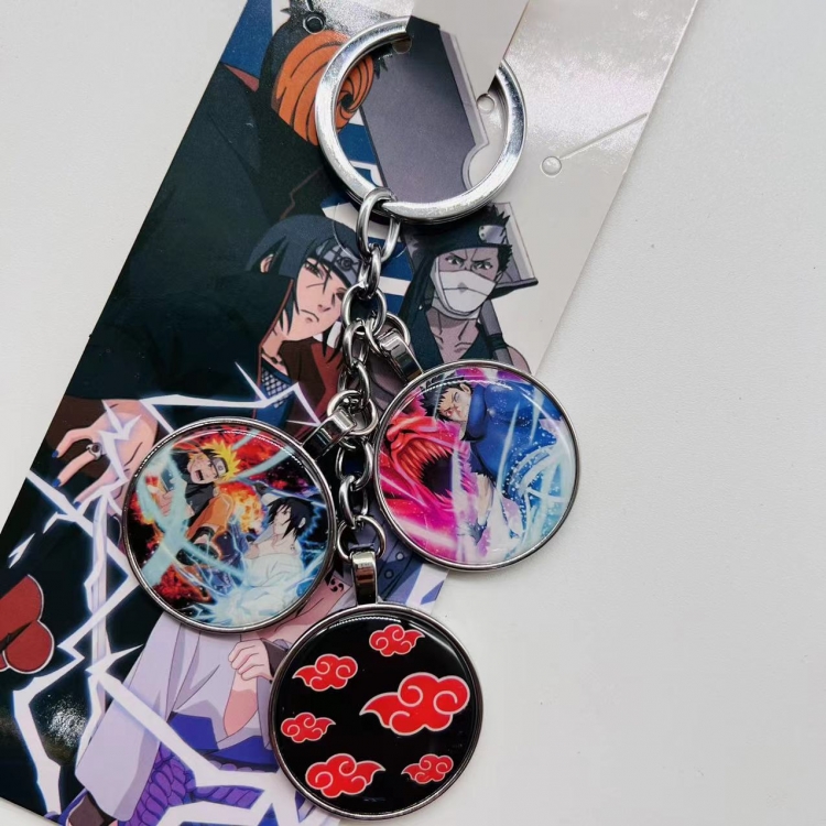 Naruto Anime Cartoon 3 Pendant metal Keychain Bag Pendant