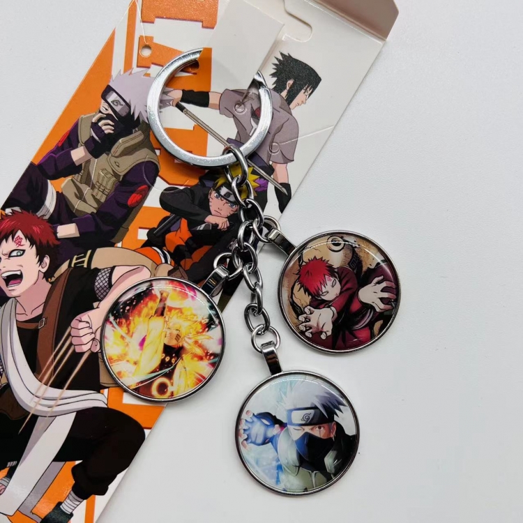 Naruto Anime Cartoon 3 Pendant metal Keychain Bag Pendant