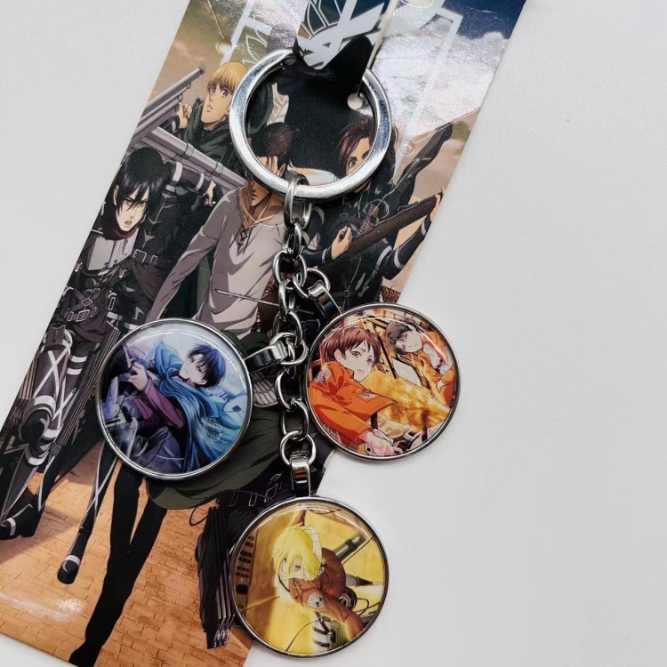 Shingeki no Kyojin Anime Cartoon 3 Pendant metal  Keychain Bag Pendant
