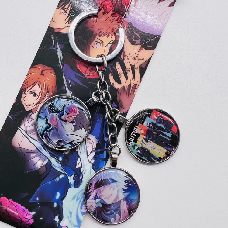 Jujutsu Kaisen Anime Cartoon 3 Pendant metal Keychain Bag Pendant