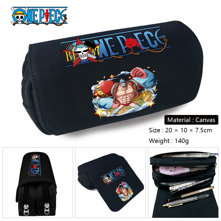 One Piece Anime Multifunctional Canvas Cosmetic Bag Pen Case Stationery Box 20x10x7.5cm