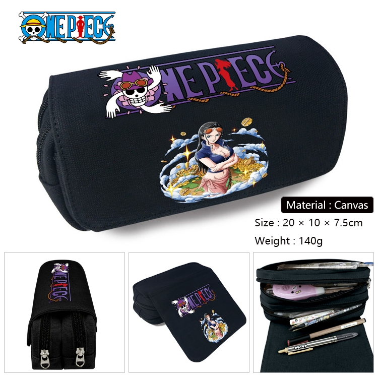 One Piece Anime Multifunctional Canvas Cosmetic Bag Pen Case Stationery Box 20x10x7.5cm