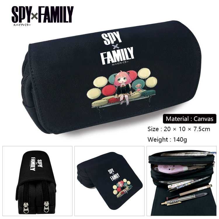 SPY×FAMILY Anime Multifunctional Canvas Cosmetic Bag Pen Case Stationery Box 20x10x7.5cm