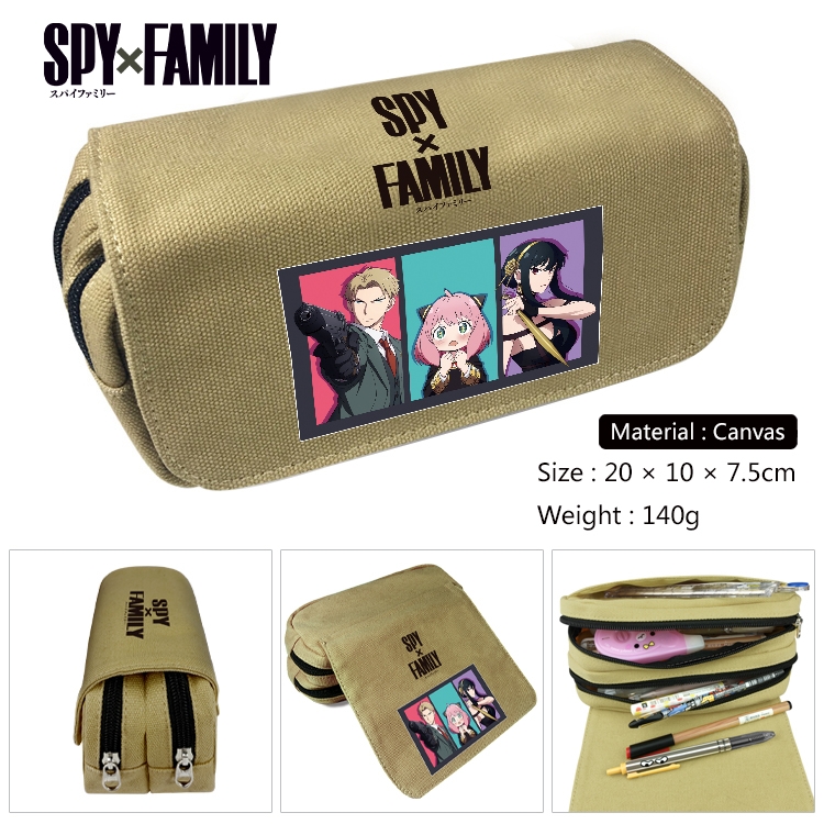 SPY×FAMILY Anime Multifunctional Canvas Cosmetic Bag Pen Case Stationery Box 20x10x7.5cm