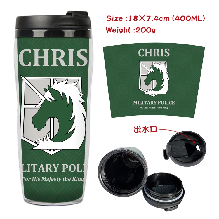 Shingeki no Kyojin Anime Starbucks Leakproof Insulated Cup 18X7.4CM 400ML