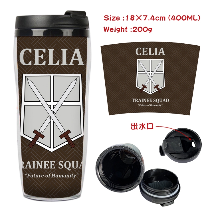 Shingeki no Kyojin Anime Starbucks Leakproof Insulated Cup 18X7.4CM 400ML