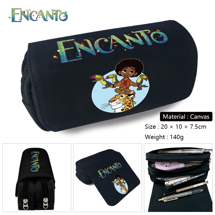 full house of magic Anime Multi-Function Double Zipper Canvas Cosmetic Bag Pen Case 20x10x7.5cm