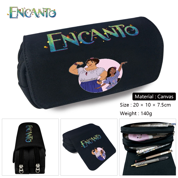 full house of magic Anime Multi-Function Double Zipper Canvas Cosmetic Bag Pen Case 20x10x7.5cm