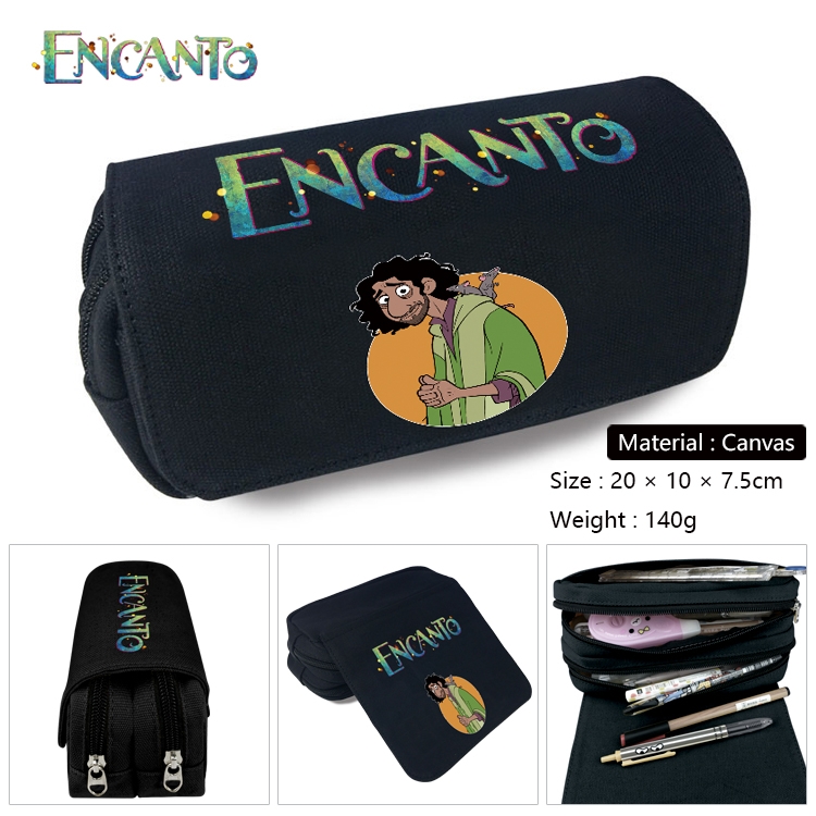 full house of magic Anime Multi-Function Double Zipper Canvas Cosmetic Bag Pen Case 20x10x7.5cm