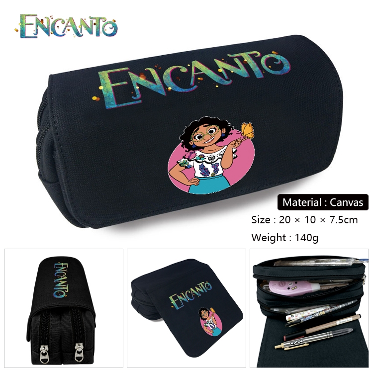 full house of magic Anime Multi-Function Double Zipper Canvas Cosmetic Bag Pen Case 20x10x7.5cm