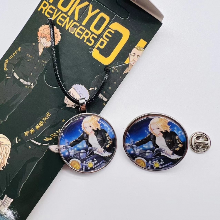 Tokyo Revengers Anime Cartoon Necklace Brooch Badge 2 Piece Set 214