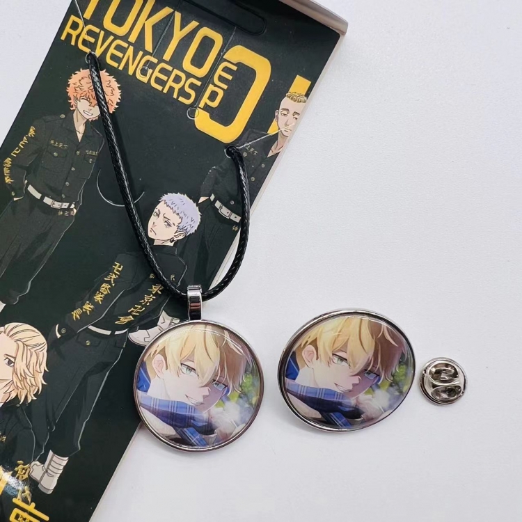 Tokyo Revengers Anime Cartoon Necklace Brooch Badge 2 Piece Set 232