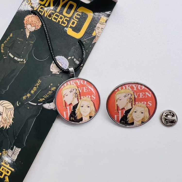 Tokyo Revengers Anime Cartoon Necklace Brooch Badge 2 Piece Set 228