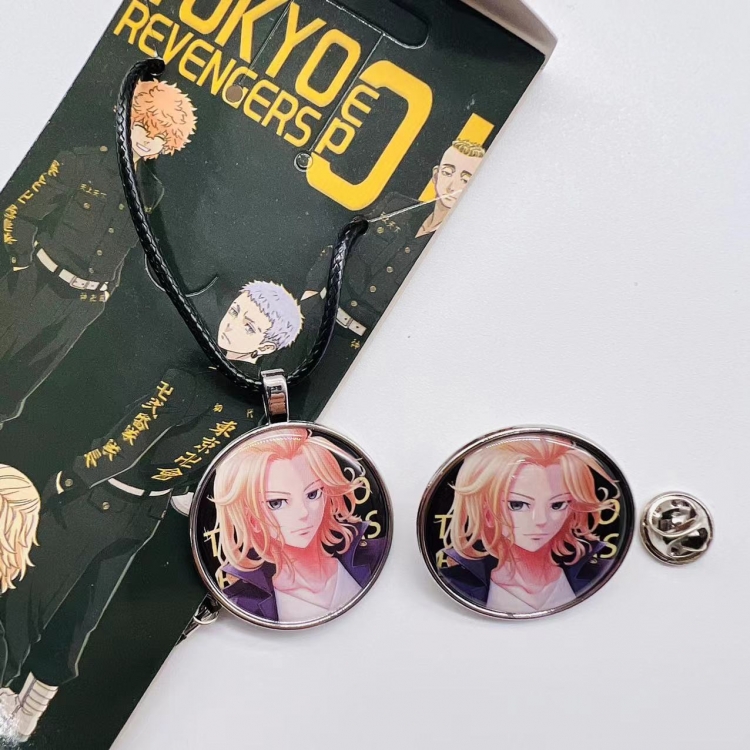 Tokyo Revengers Anime Cartoon Necklace Brooch Badge 2 Piece Set  204