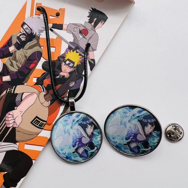 Naruto Anime Cartoon Necklace Brooch Badge 2 Piece Set 305