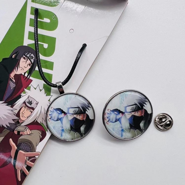 Naruto Anime Cartoon Necklace Brooch Badge 2 Piece Set  257