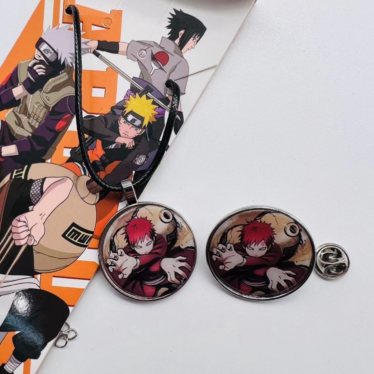 Naruto Anime Cartoon Necklace Brooch Badge 2 Piece Set  247