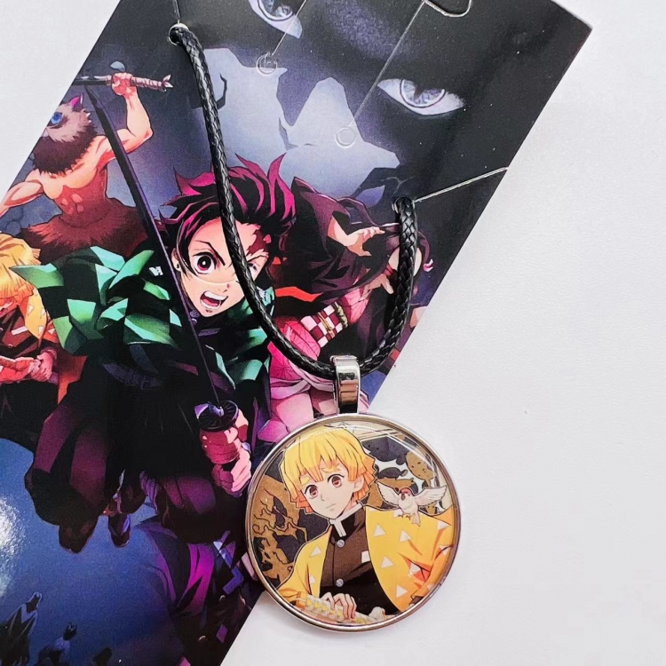Demon Slayer Kimets Anime peripheral leather rope necklace pendant jewelry price for 5 pcs 2813