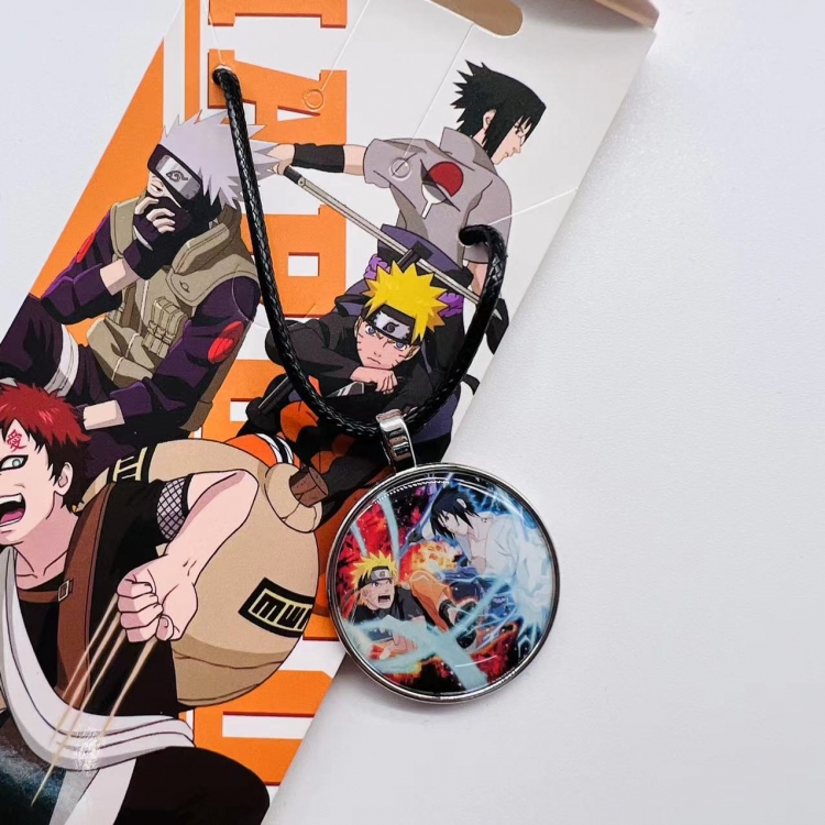 Naruto Anime peripheral leather rope necklace pendant jewelry  price for 5 pcs 2355