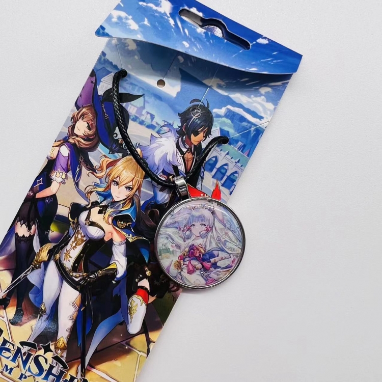 Genshin Impact Anime peripheral leather rope necklace pendant jewelry price for 5 pcs 4900