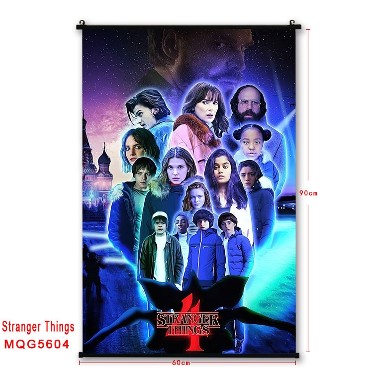 Stranger Things black Plastic rod Cloth painting Wall Scroll 60X90CM  MQG-5604