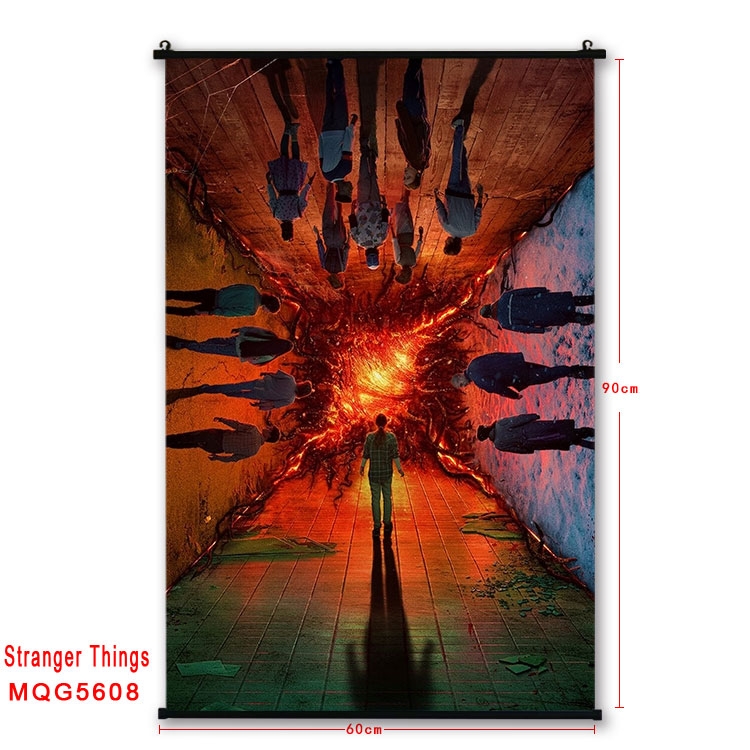 Stranger Things black Plastic rod Cloth painting Wall Scroll 60X90CM MQG-5608