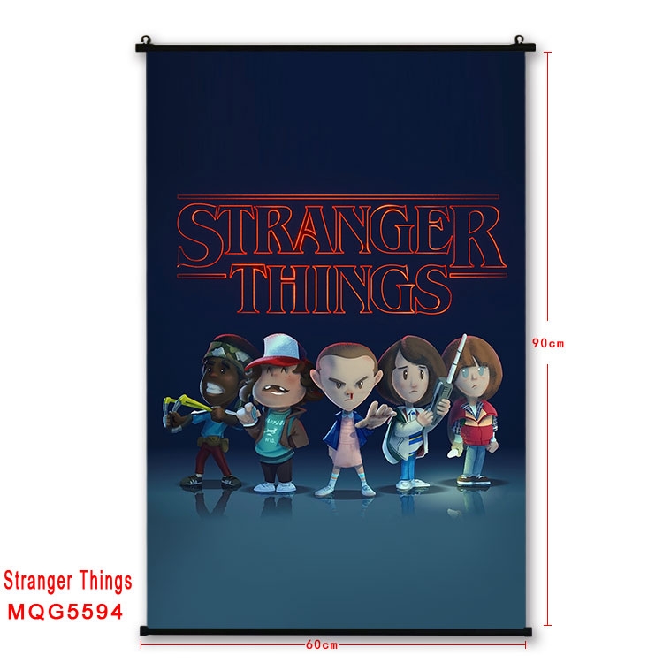 Stranger Things black Plastic rod Cloth painting Wall Scroll 60X90CM MQG-5594