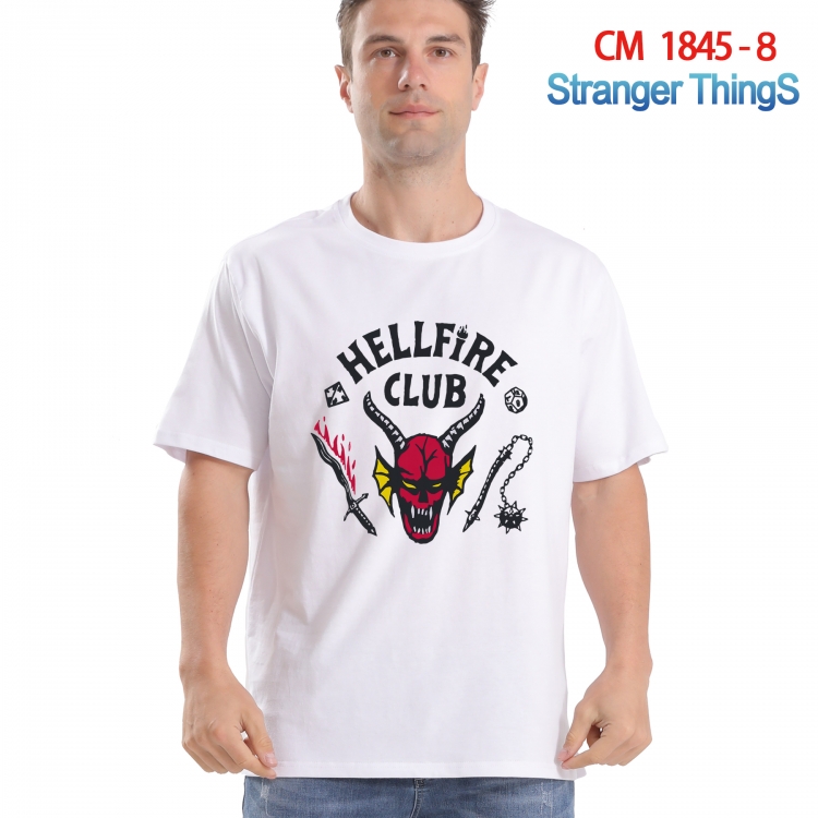 Stranger Things Printed short-sleeved cotton T-shirt from S to 4XL CM-1845-8
