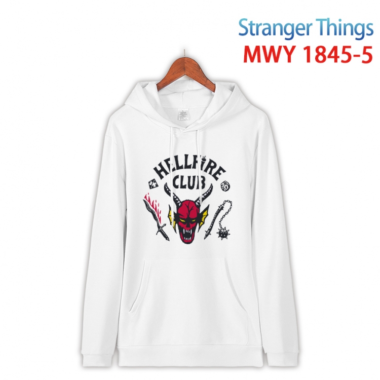 Stranger Things Cartoon Sleeve Hooded Patch Pocket Cotton Sweatshirt from S to 4XL MWY-1845-5