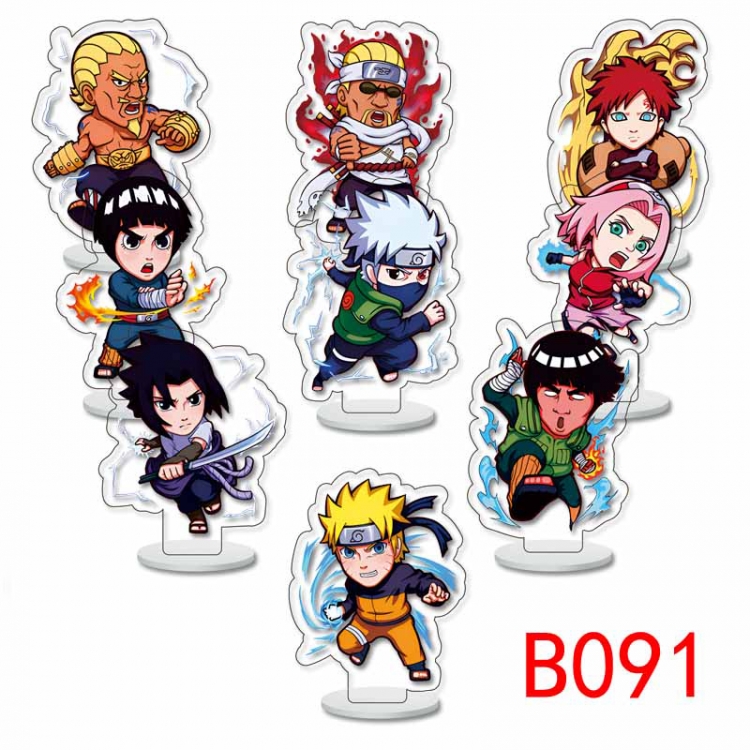Naruto Anime Character acrylic Small Standing Plates  Keychain 6cm a set of 9 B091