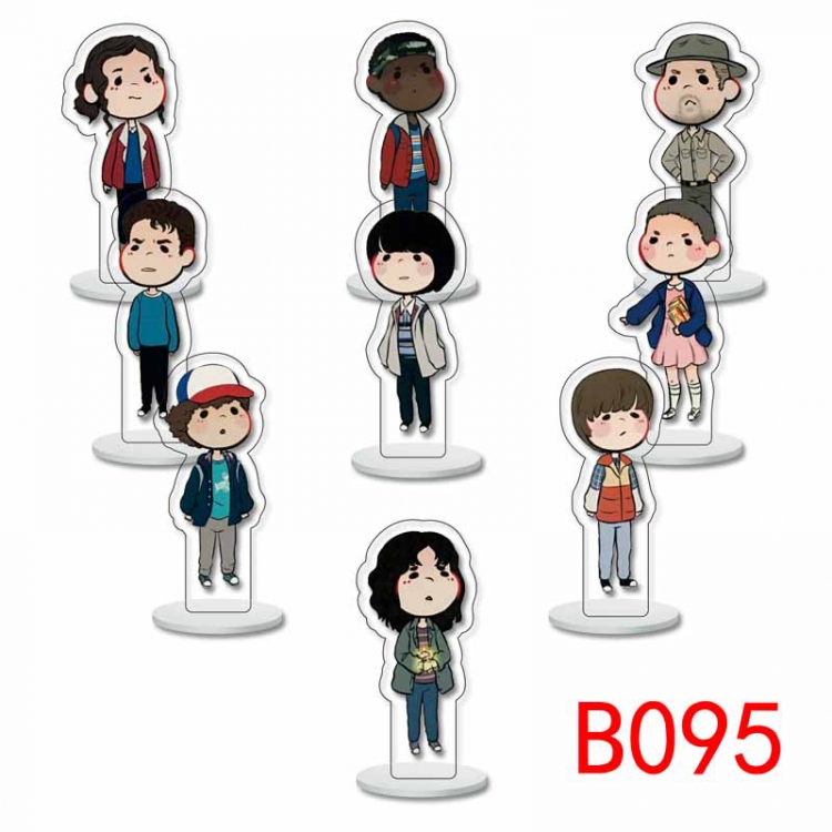 Stranger Things Anime Character acrylic Small Standing Plates  Keychain 6cm a set of 9 B095