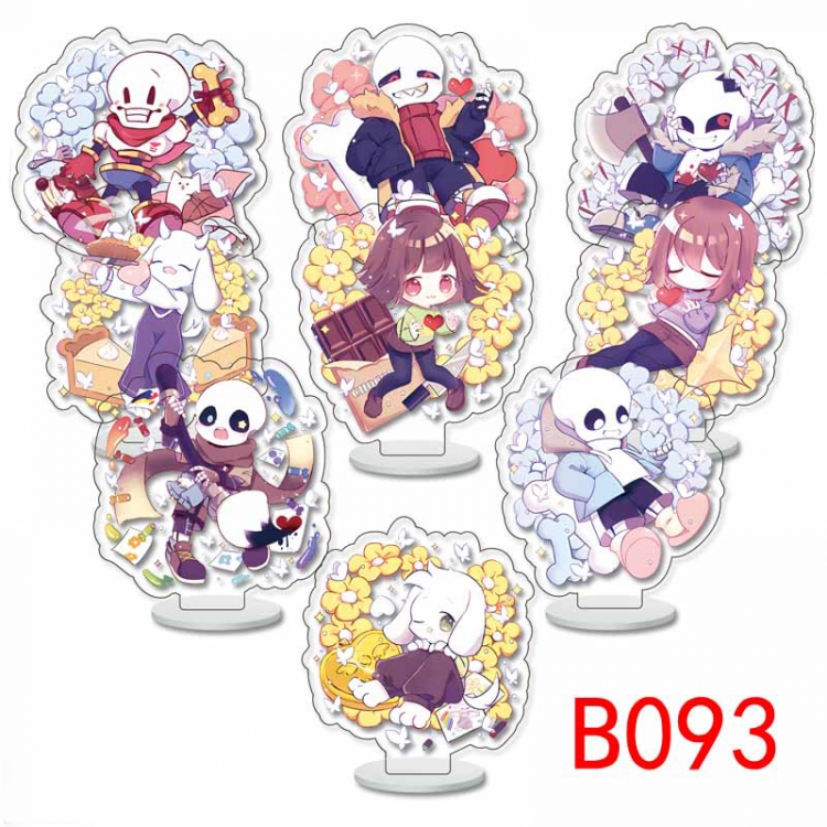 Undertale Anime Character acrylic Small Standing Plates  Keychain 6cm a set of 9 B093