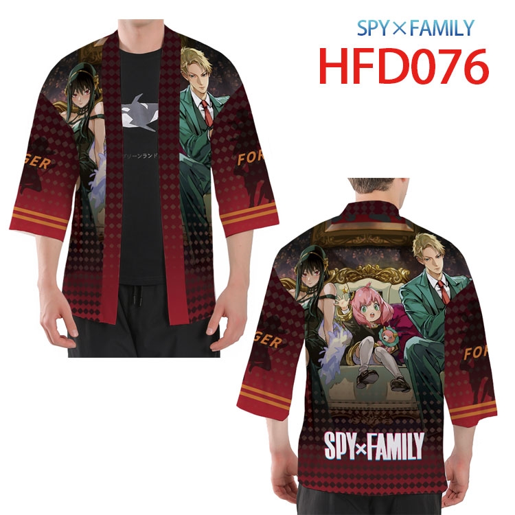 SPY×FAMILY  Anime peripheral full-color short kimono from S to 4XL  HFD-076