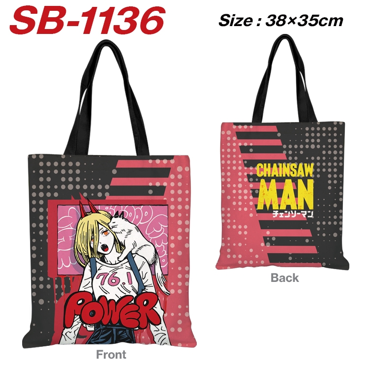 chainsaw man Anime Canvas Tote Shoulder Bag Tote Shopping Bag 38X35CM SB-1136