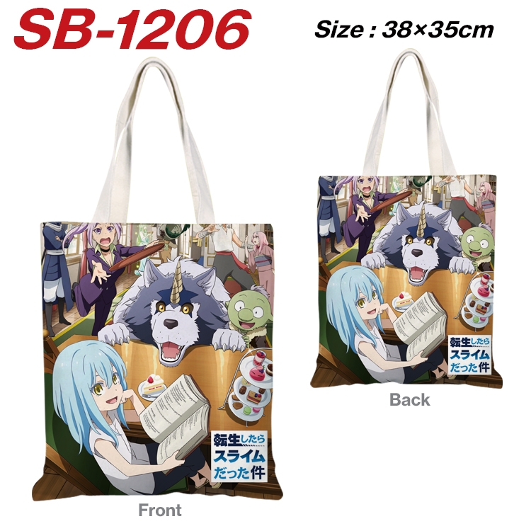 That Time I Got Slim Anime Canvas Tote Shoulder Bag Tote Shopping Bag 38X35CM